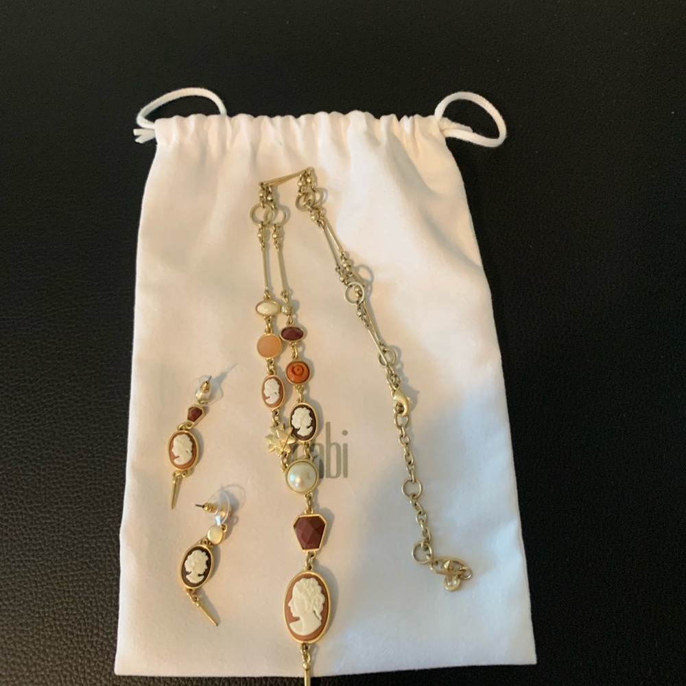 CAbi Gold and Brown Cameo Accessory Set